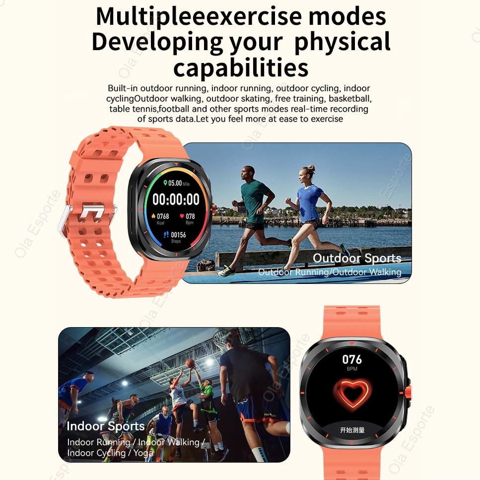 Watch 7 Ultra GPS Smartwatch 1.52'' AMOLED BT Calls Blood Oxygen Monitoring Waterproof Outdoor Smart Watches for Man For Samsung