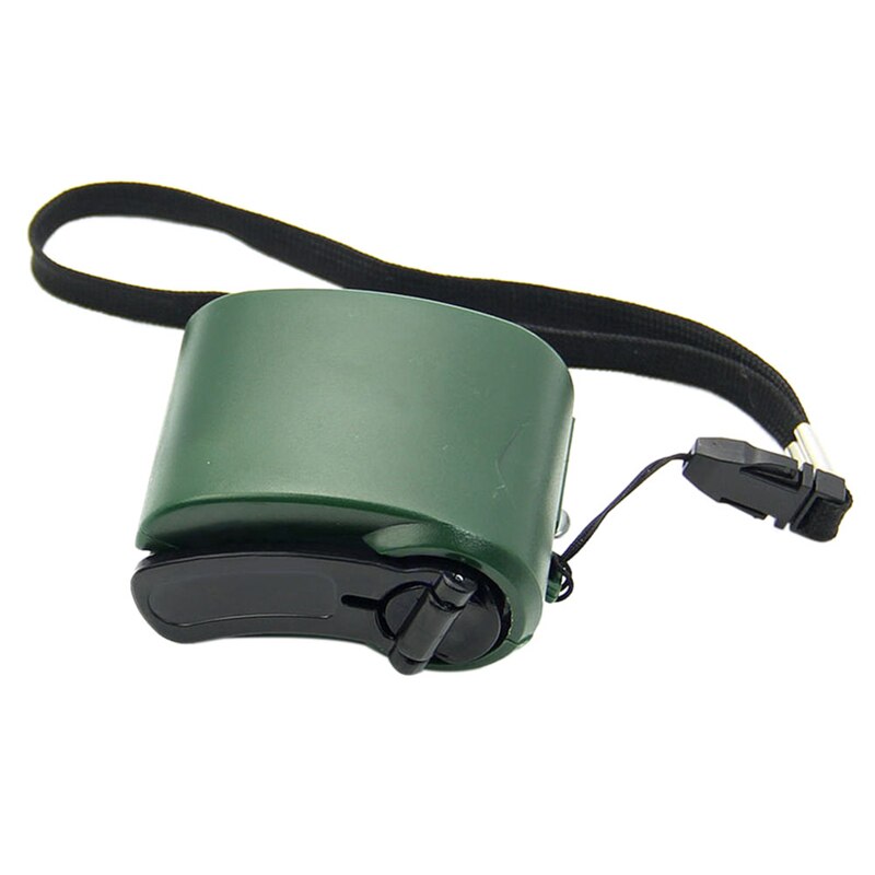 Chorro de cargador de emergencia DC 6V 300mA USB manivela Dinamo Manual teléfono celular para MP4 tableta del teléfono móvil fuente de alimentación al aire libre: green