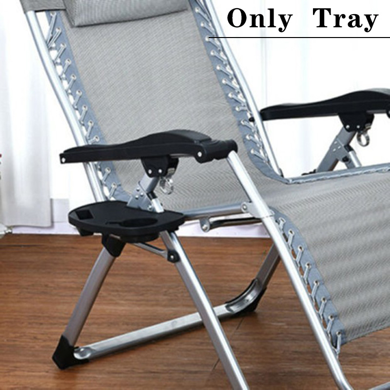1x sort tyngdekraft sammenklappelig lounge strandstol udendørs camping hvilestol værktøj haven sammenklappelig stol bakke silla playa (kun bakke)