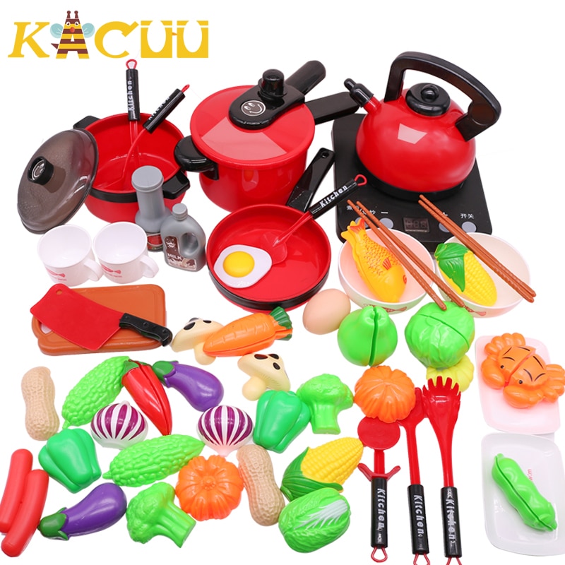 10-44Pieces Children Kitchen Toy Set Cookware Pot Pan Kids Pretend Cook Play Toy Simulation Kitchen Utensils Toys Children