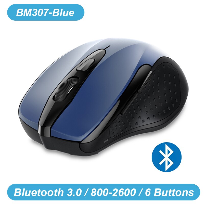 Tecknet Draadloze Muis Computer Bluetooth Muis Pc Mause Ergonomische Muis 2.4Ghz Usb Optische Muizen Voor Laptop Pc: BM307 Blue