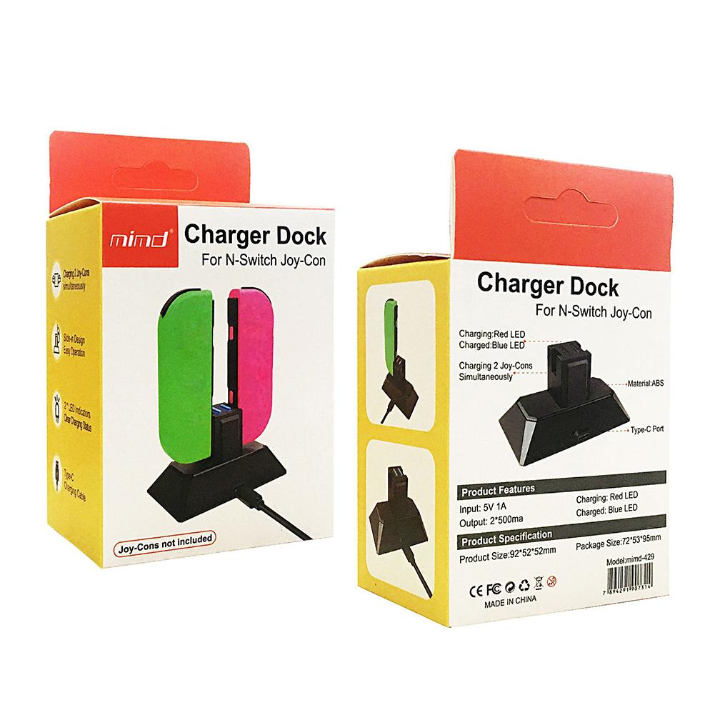 2 in 1 Gamepad Charger Dock Cradle Voor NS Schakelaar Vreugde-Con & Pro Gamepad Controller Charge Stand Type C LED Charging Dock Stand: Default Title