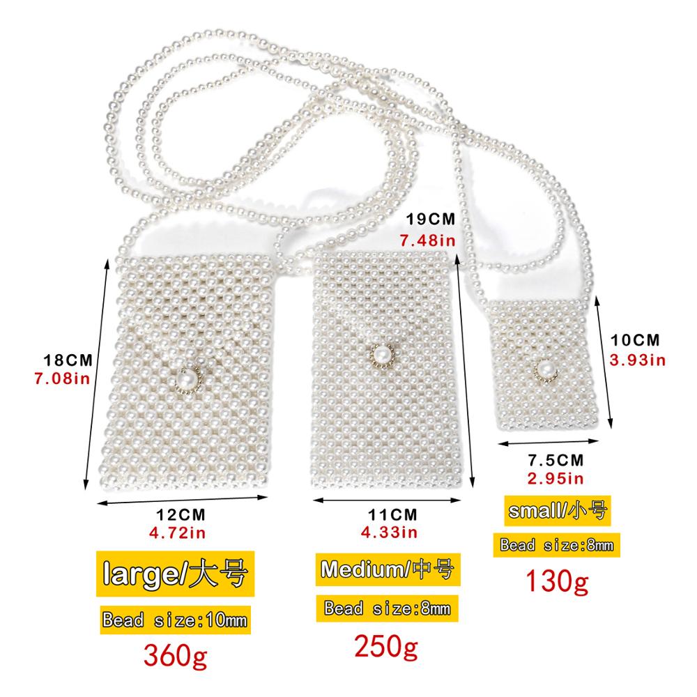 Brand Hand-woven Pearl Bags Lady Beaded Shoulder Bag Women Party Vintage Handbag Ins Small Flap Bag Mini Cross body Bag