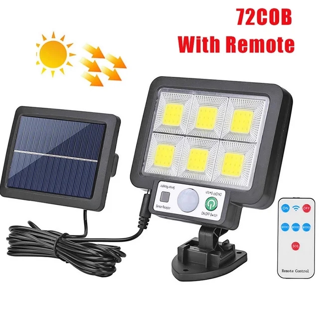 LED Solar Split Wand Lampe Bewegungsmelder Sonnenlicht Licht 3-Modus Im Freien Wasserdichte Notfall Straße Garten Sicherheit Dekor Lampe: Default Title