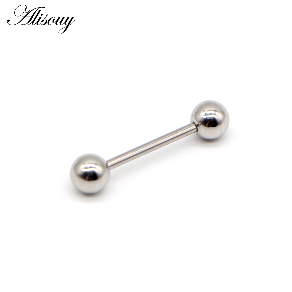 Alisouy 1 st 14g 9 Kleuren Tong Piercing Septum ear Kraakbeen nailTunnels Oordoppen labret lip Body piercing Sieraden 1.6*16*6mm: A White