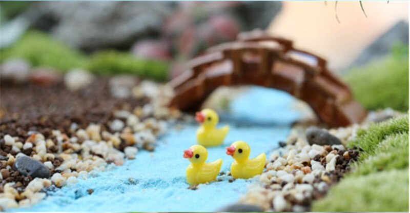 5Pcs Leuke Miniatuur Beeldje Ornamenten Voor Thuis Gele Eendjes Beeldje Miniatuur Voor Fairy Tuin Home Decoratie Accessoires