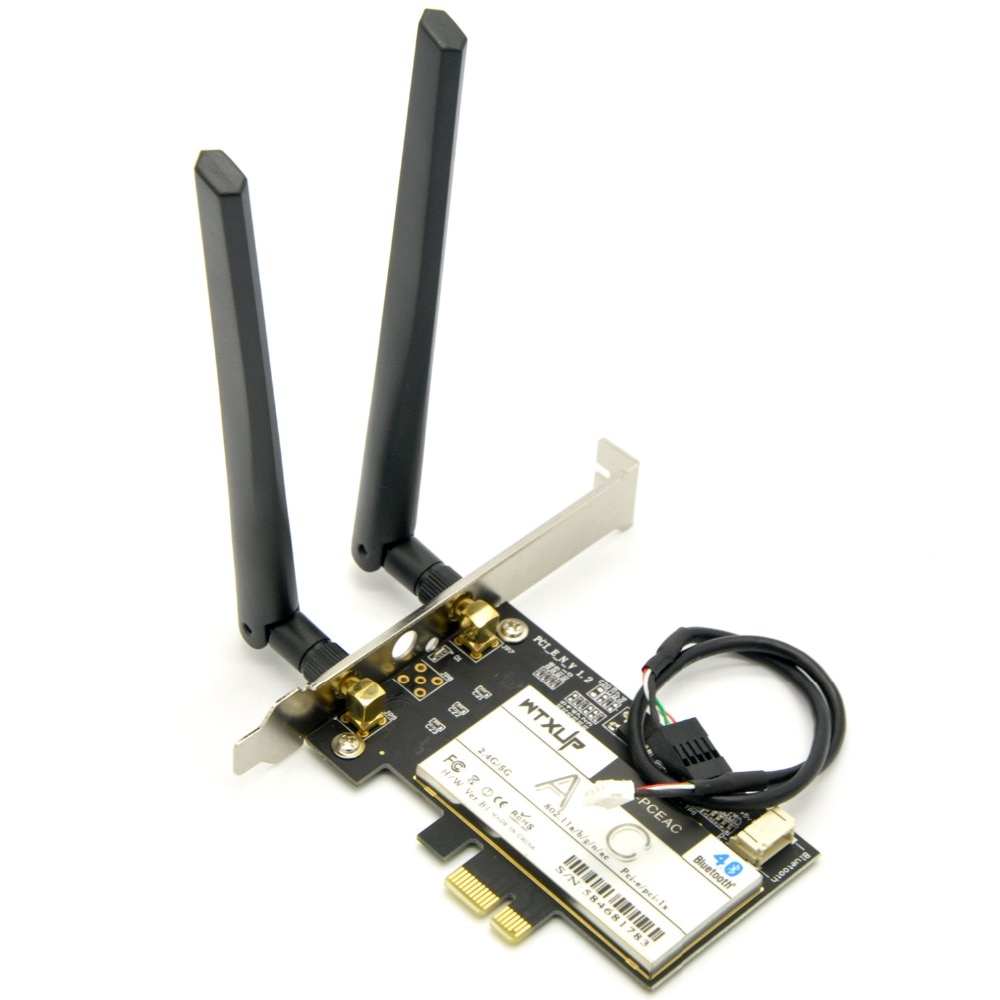 Wtxup qualcomm atheros nfa 344 802.11ac 1200 mbps pci express pöytäkoneen wifi-sovitin langaton pci express -sovitin bluetooth 4.1:lla