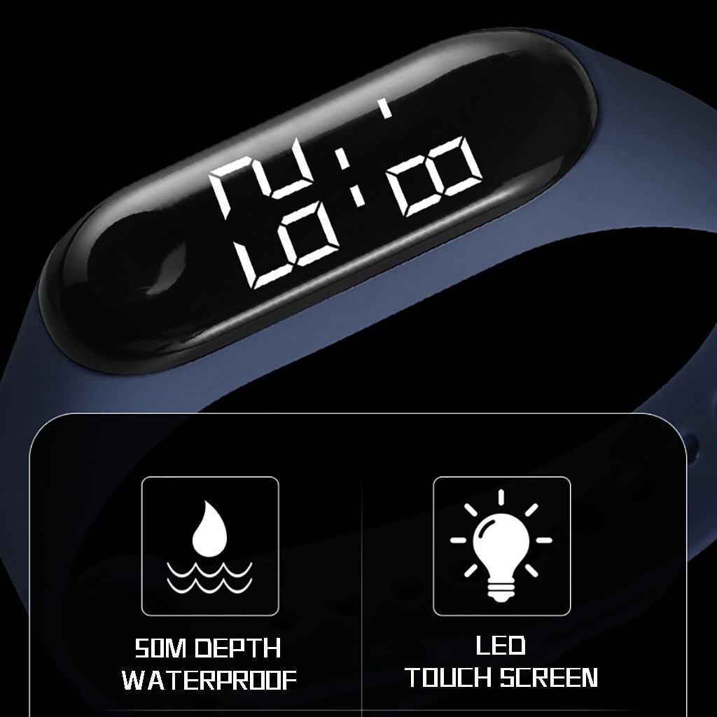 Herreklokkene berøringsskjerm ledet digitalt vise silikonreim kvinner par armbåndsur elektronisk armbånd klokker låve