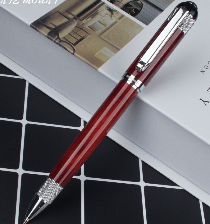 Stylo logo gravure MONTE monture rouge de luxe stylo à bille métal fournitures d'écriture stylos à bille: A