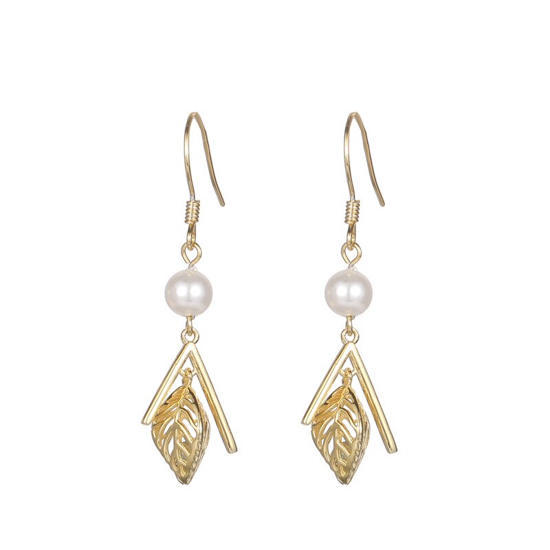 Louleur 925 Sterling Zilveren Shell Parel Oorbellen Gouden Lange Oorbellen Voor Vrouwen Zilveren Fijne Sieraden: Default Title