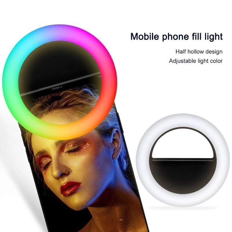 Fill Ring Light Mobile Phone Universal Selfie Lamp Mobile Phone Lens Portable Flash Ring LED Camera Luminous Ring Clip Light