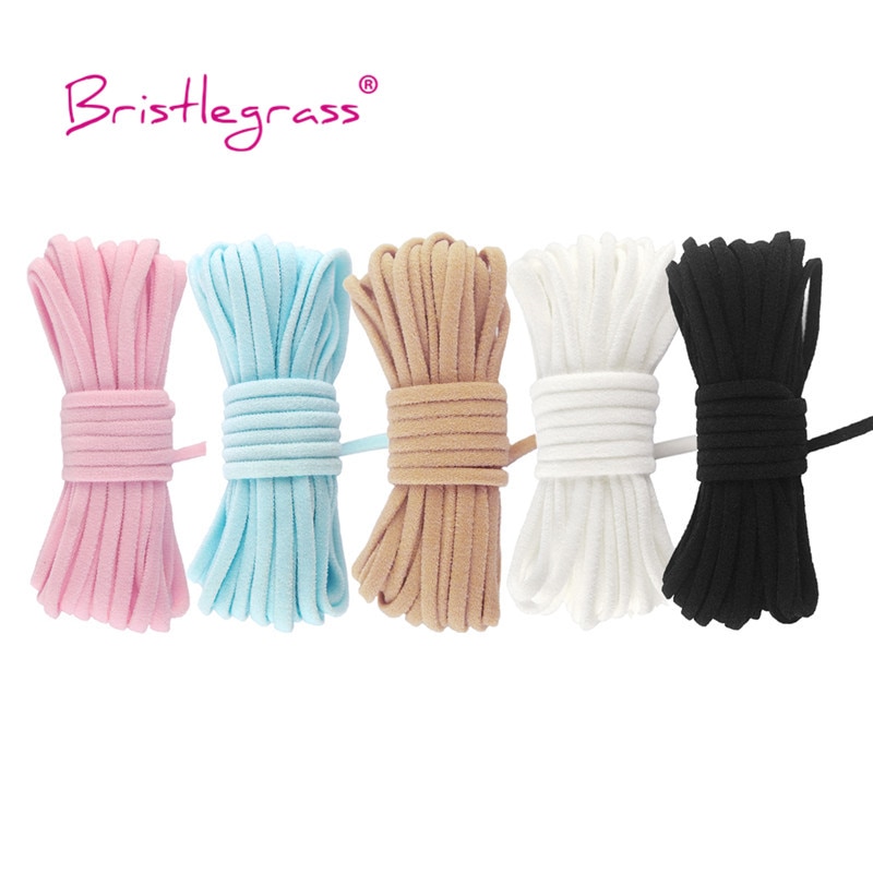 Bristlegrass 5 yard 1/8 " 3mm nylon dunne platte elastische koorden buis touwen spandex band touw tape gezichtsbedekking oorlus naairand