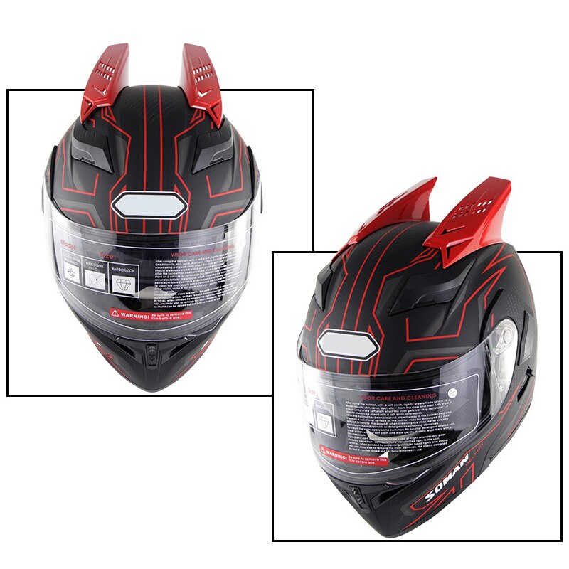 Neue Motorrad Rennen Helm hörner Horn dekoration Mehrfarbig Neue Motorrad Helm Dekoration