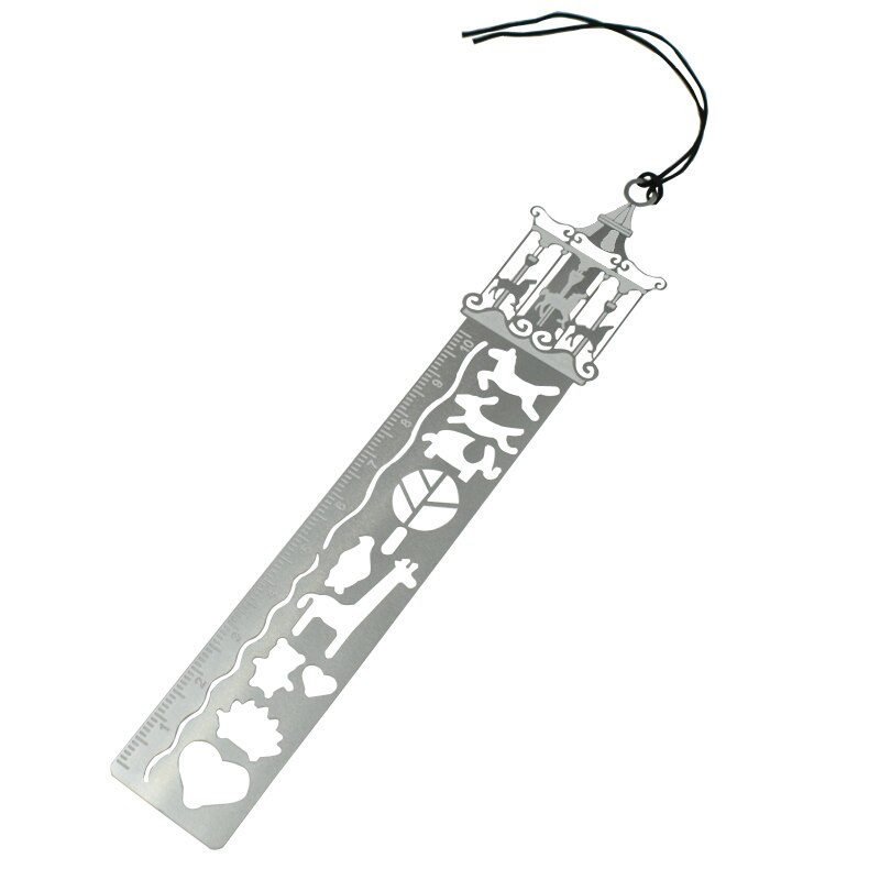 Metal lineal form bogmærke hul metal bogmærker papirvarer til kontorskole: 2