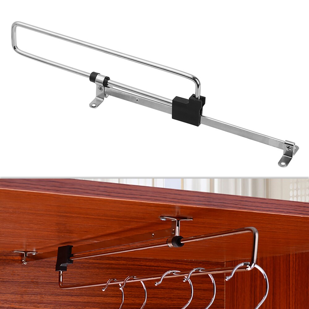 1Pc Garderobe Verstelbare Opknoping Staaf Kast Staaf Telescopische Kleding Rail Pull Out Organizer Intrekbare Kast Schuifdeuren Rekken