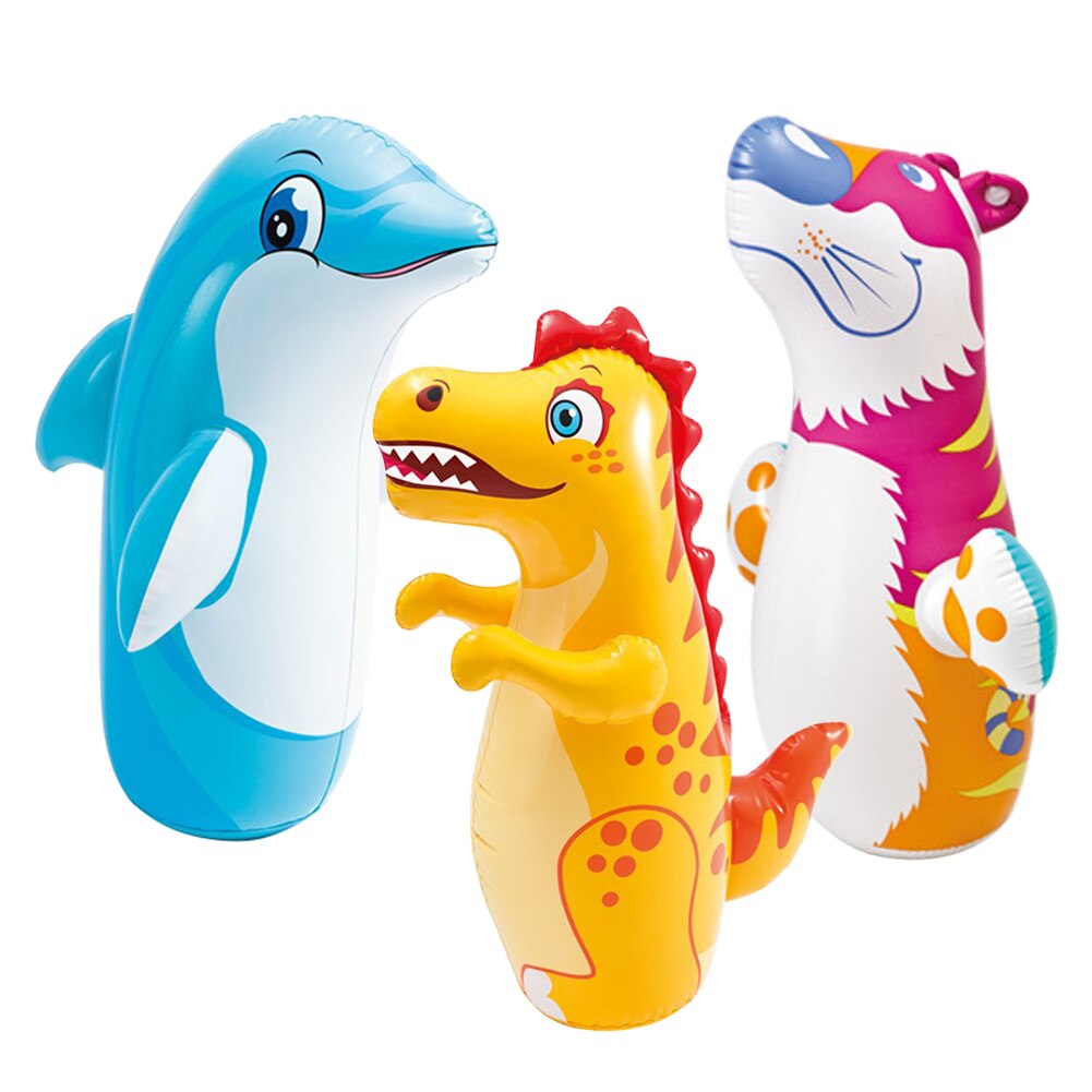 Beach Inflatable Tumbler Toy 3D Cartoon Animal Cute Fun Swimming Pool Boxing Bag