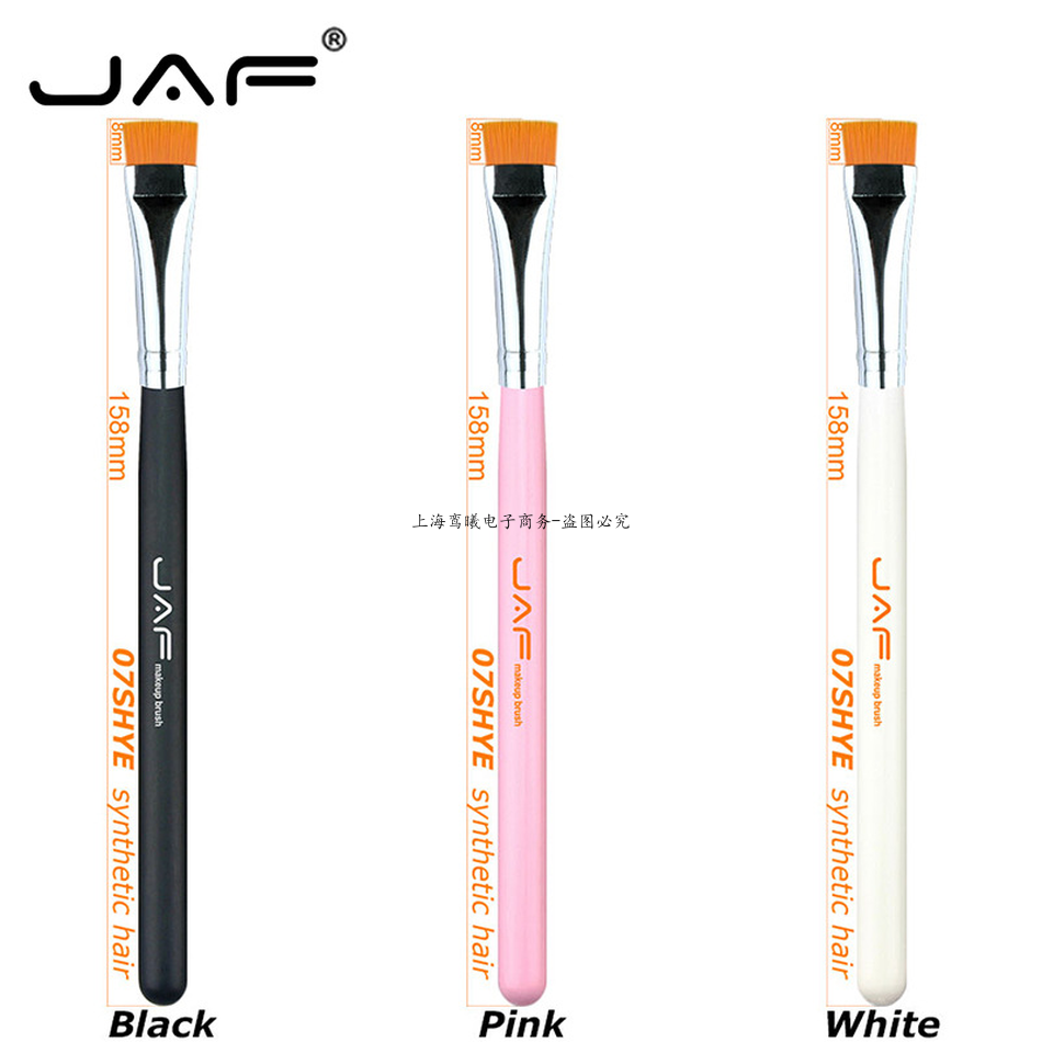Jaf 1 stk øjenmakeup børste flad eyeliner øjenbryn blending beauty make up børste blødt nylon hår 3 farver til vælg 07 shye