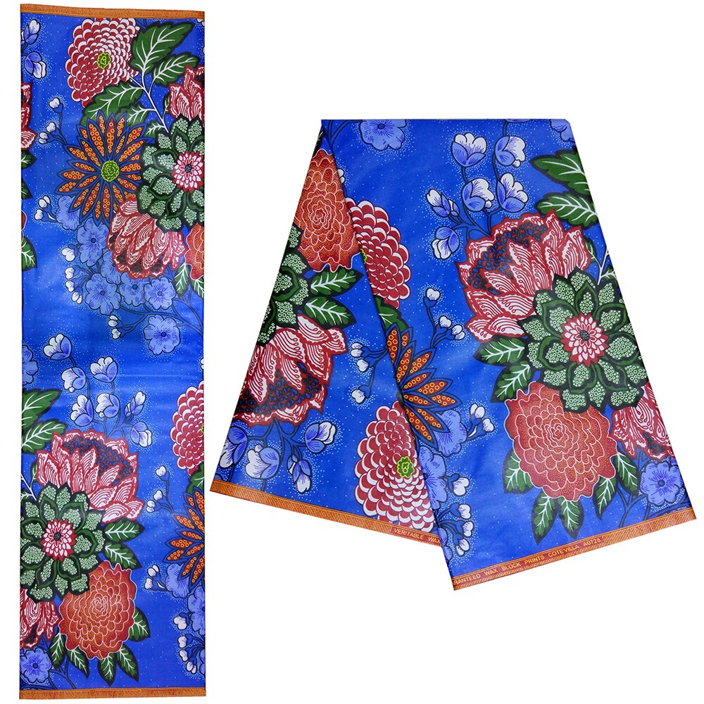 100% Cotton African Fabric Nigerian Ankara Veritable Wax African Flowers Prints Fabric 6 yards