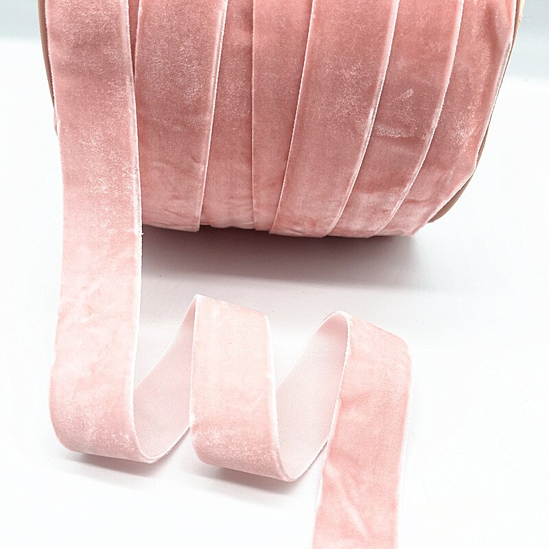 6Mm-38Mm Licht Roze Fluwelen Lint Bruiloft Handgemaakte Lint Cadeaupapier Haar Strik Diy Partij Decoratie kerst Lint