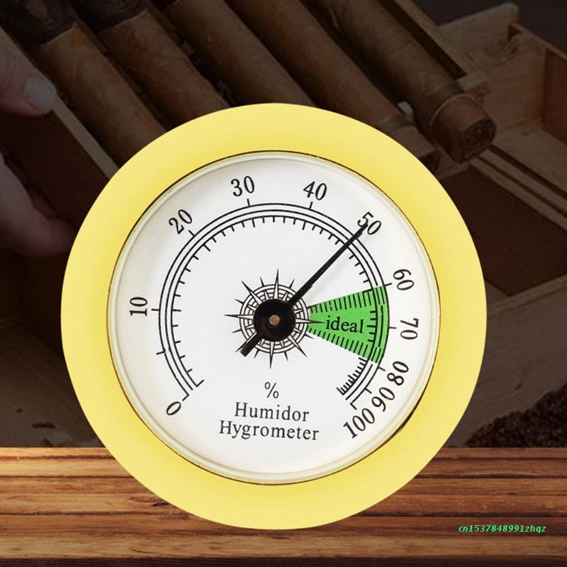 Mini Hygrometer 50mm Round Cigar Hygrometer for Humidors Guitar Violin Cigar Tobacco Boxes Household High Precision Moisture