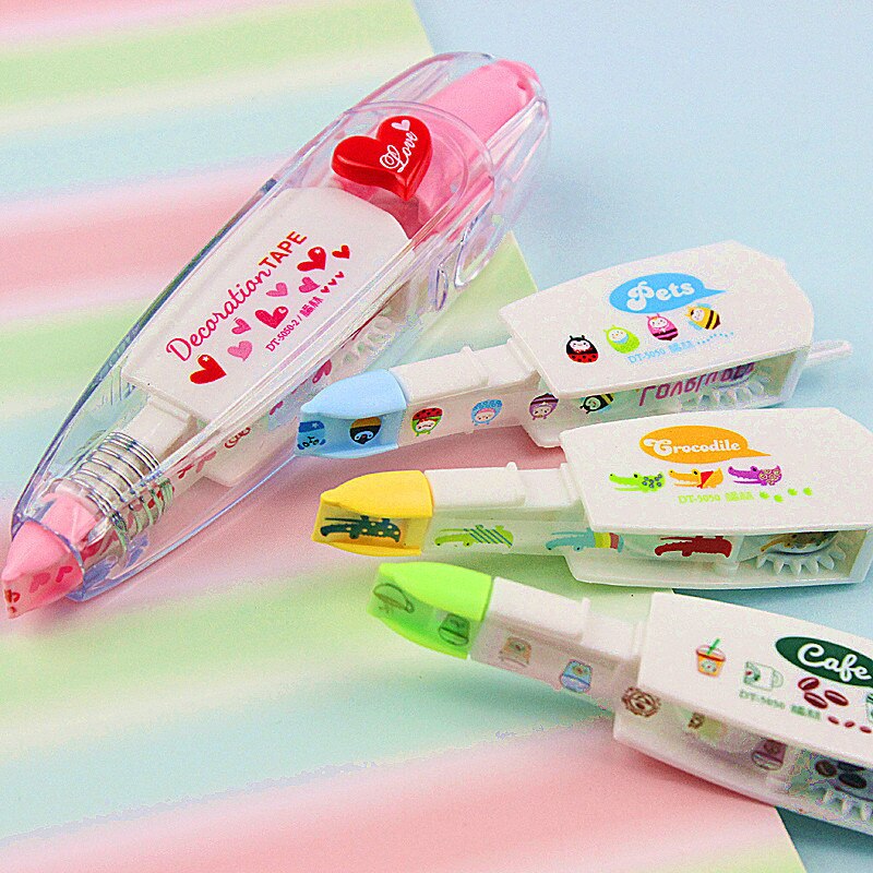 4pcs Correction Tapes Refill set Lovely Decoration Click Corrective Tape Stationery Office Correcting School Supplies F578