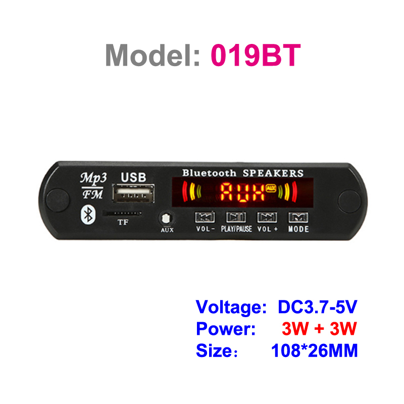 2*25w amplificador bluetooth mp3 placa decodificadora carro mp3 player módulo de gravação usb rádio fm aux para alto-falante áudio handsfree diy