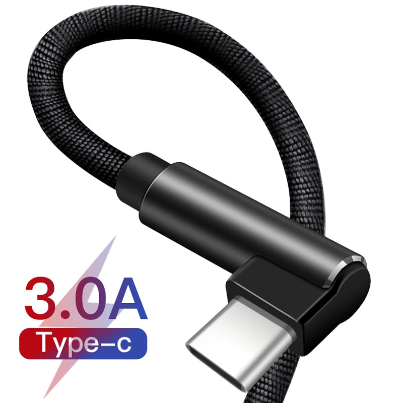 CXV 90 Graden Type C Usb-kabel voor Huawei P20 P30 Pro Snel Opladen USB C Kabel Voor Samsung S10 s9 Xiaomi Redmi USBC Datakabel