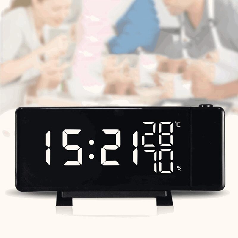 Projection Alarm Clock, LED Large Digital DisplayDual Alarm Indoor Thermohygrometer Display