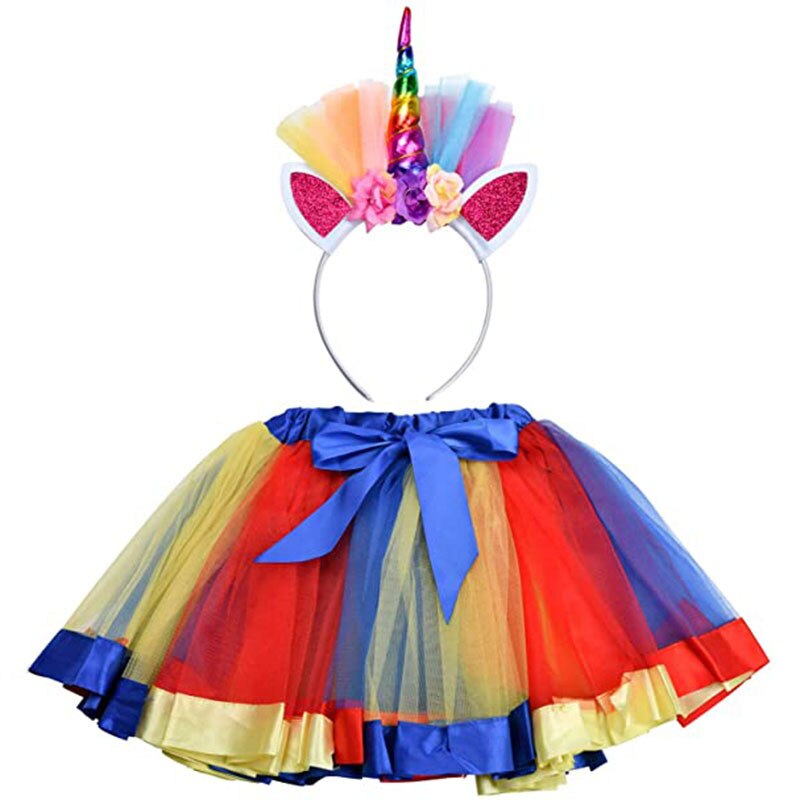 Jupe arc-en-ciel pour filles de 2 à 8 ans, jupes de fête colorées, en Tulle pelucheux multicolore pour enfants: Style 5