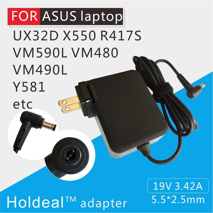 1 stks n101 laptop ac adapter voor lenovo/asus/toshiba/benq 19 v 3.42a 5.5x2.5mm x550 vm590l r417s adapter voeding lader