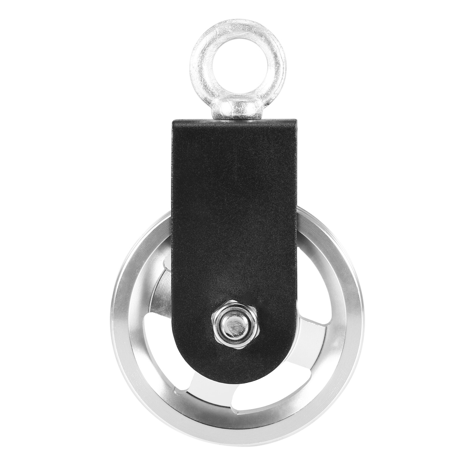 Silent Cable Pulley 360 Degree Detachable Rotation Traction Wheel Pulley System DIY Attachment for Home Gym Lifting Cable Pulley: Silver 95mm