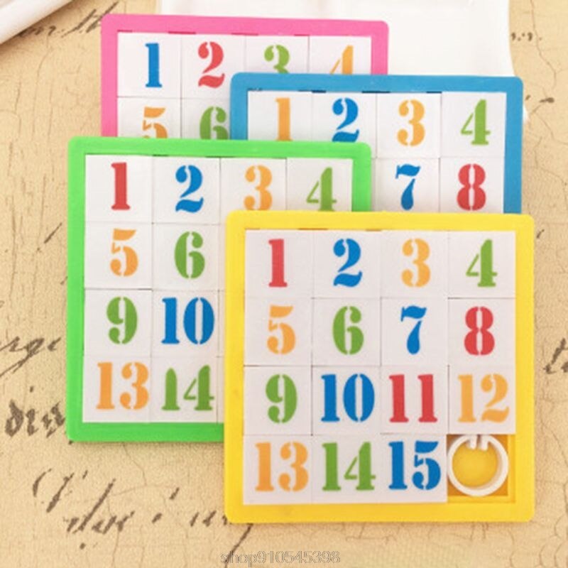 Plastic Sliding Puzzel Spel Leuke Cartoon Dier Numbers Kids Kinderen Leren Onderwijs Speelgoed O24 20