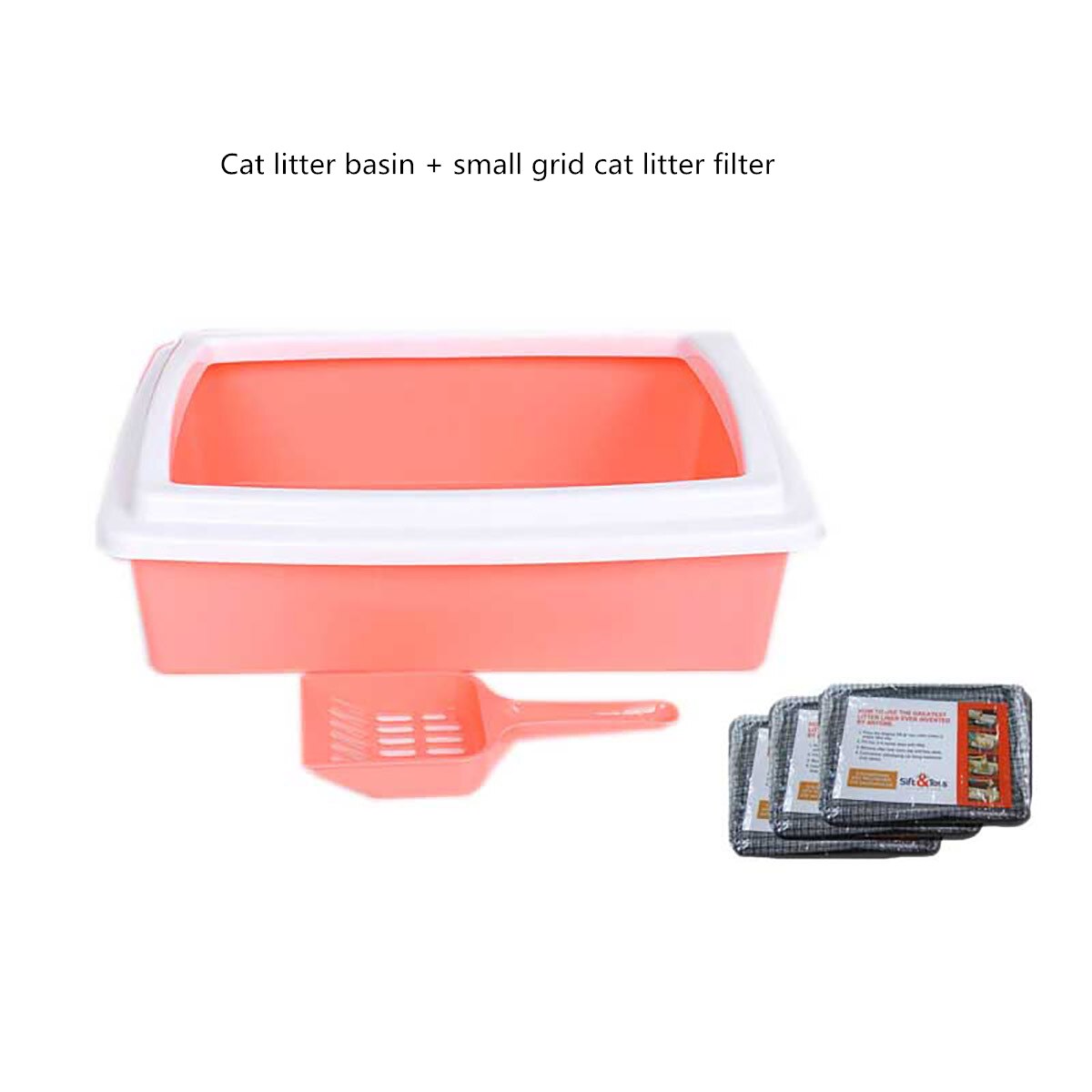 20pcs Reusable Cat Feces Filter Hands Free Pet Cat Excrement Liners Elastic Cat Sand Bag Filter Pet Hygienic Litter Box Liners: Package B1