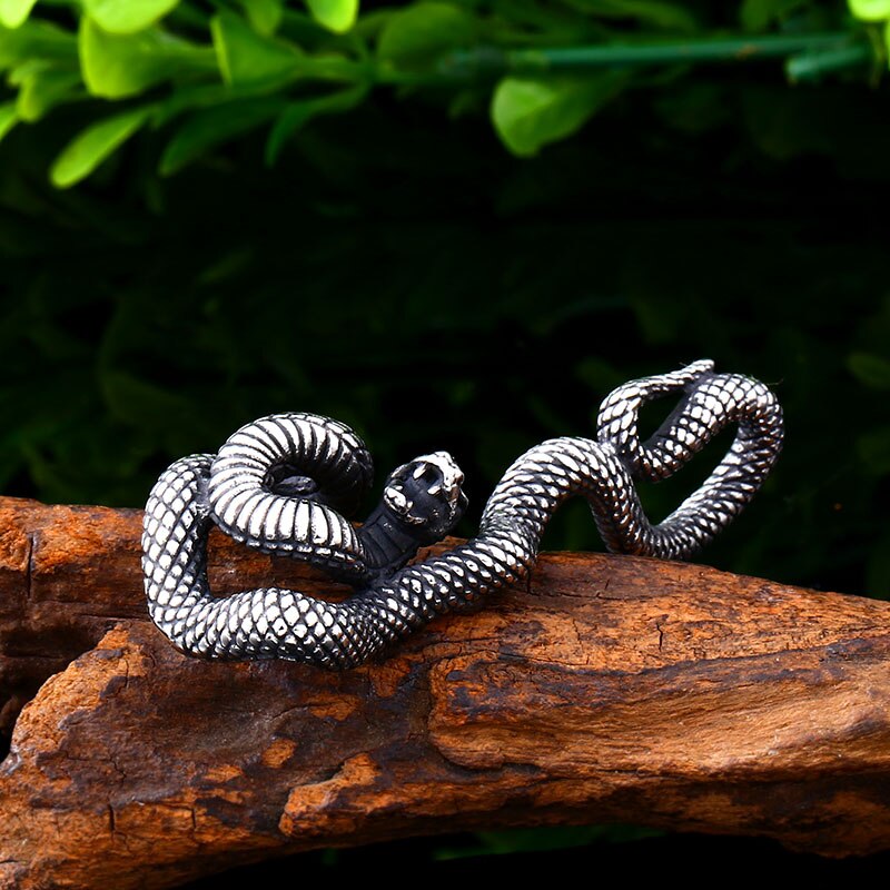 Schlange Anhänger Ebene Halskette für männer edelstahl amulett halskette Punk Schlangen Suspension Anhänger max männer schmuck LHP135