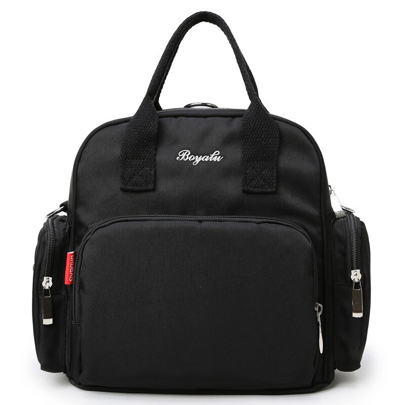 Luiertas Kleine Aantal Multi-Functionele Stijl Mother 'S Tas Hand Lichtgewicht Rugzak Schouder Luiertas: Black and White with Pattern Simple