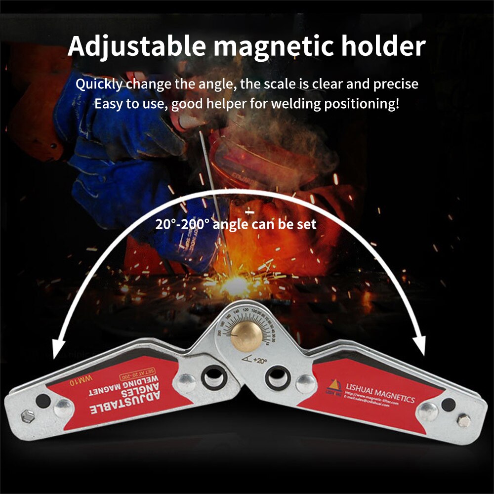 1 Set Adjustable Magnet For Welding Magnetic Welding Holders Positioner 20-200 Degree Magnetic Corner Holder WM10-S+WM4-S