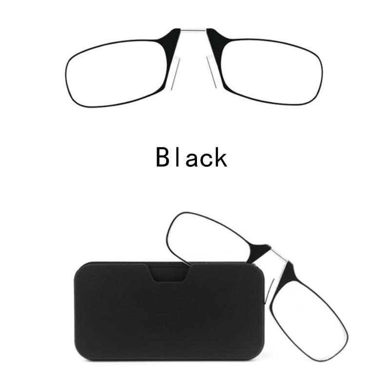 Nose clip reading glasses for both men and women portable legless reading glasses can be attached to a mobile phone case