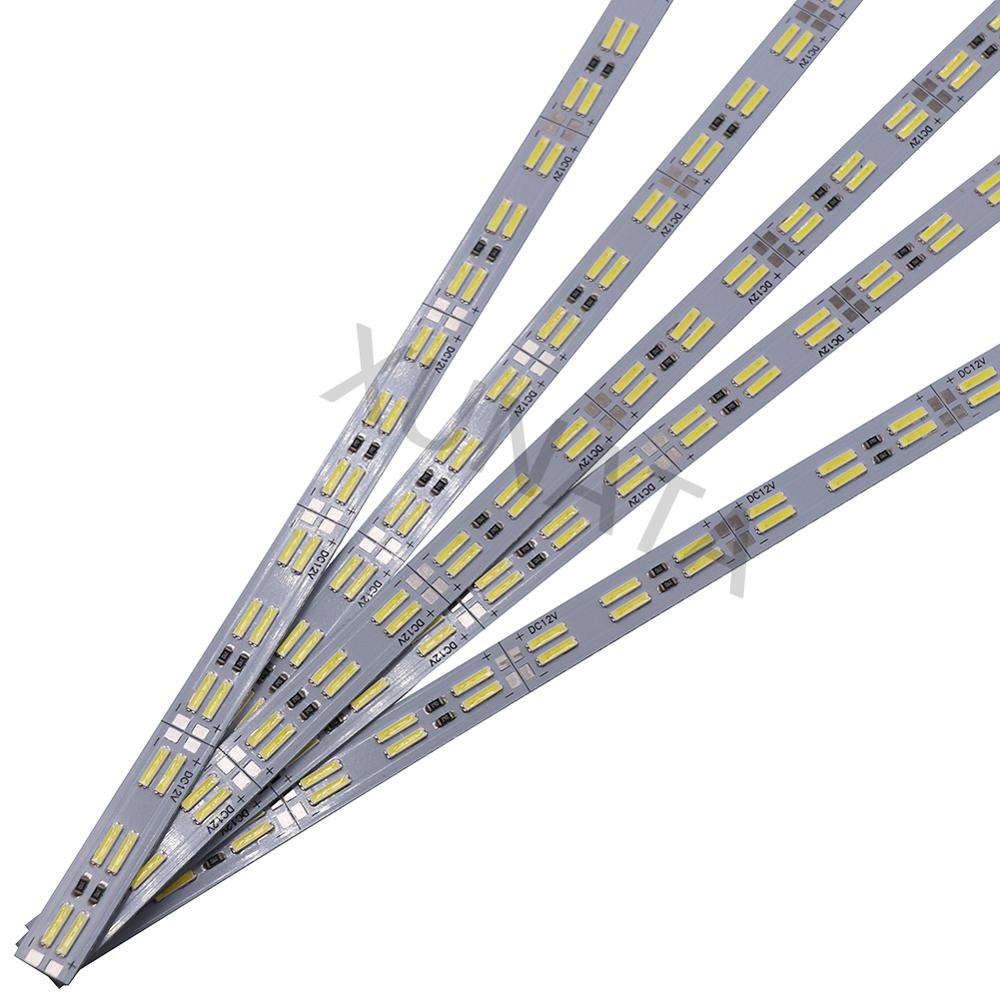 DC 12V Double Row Led Bar Light 25cm 50cm SMD8520 LED Hard Strip Light 120 LEDs/M Cold White LED Aluminium Rigid Strip