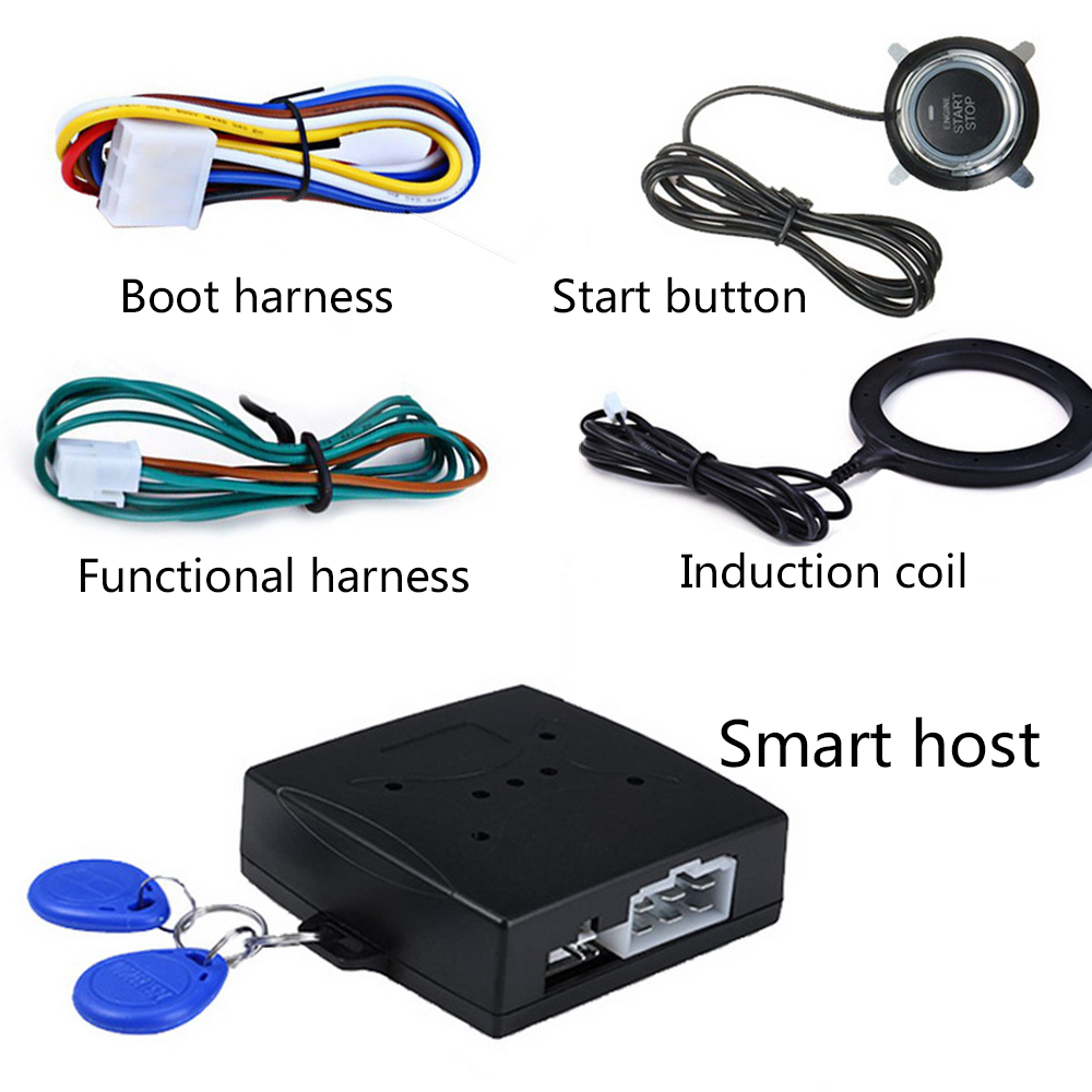 12V Stop Button Engine Push Start Button Car Alarm System RFID Hidden Lock Keyless System Button Tactile Buttons
