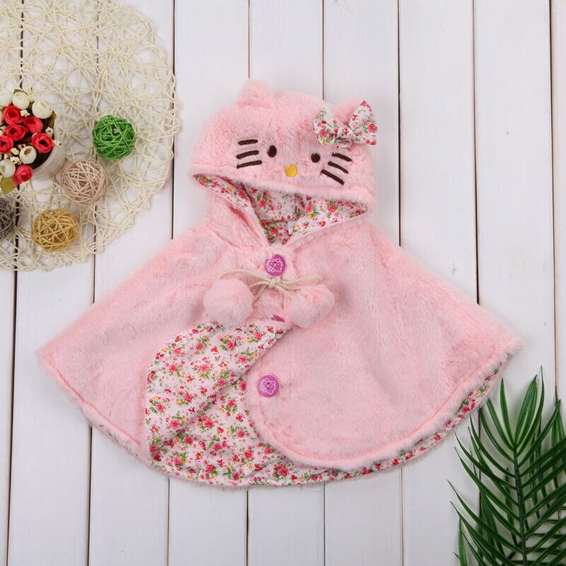 born Baby Girl Hooded Cloak Jacket Outwear Kid Warm Coat Princess Top Clothes