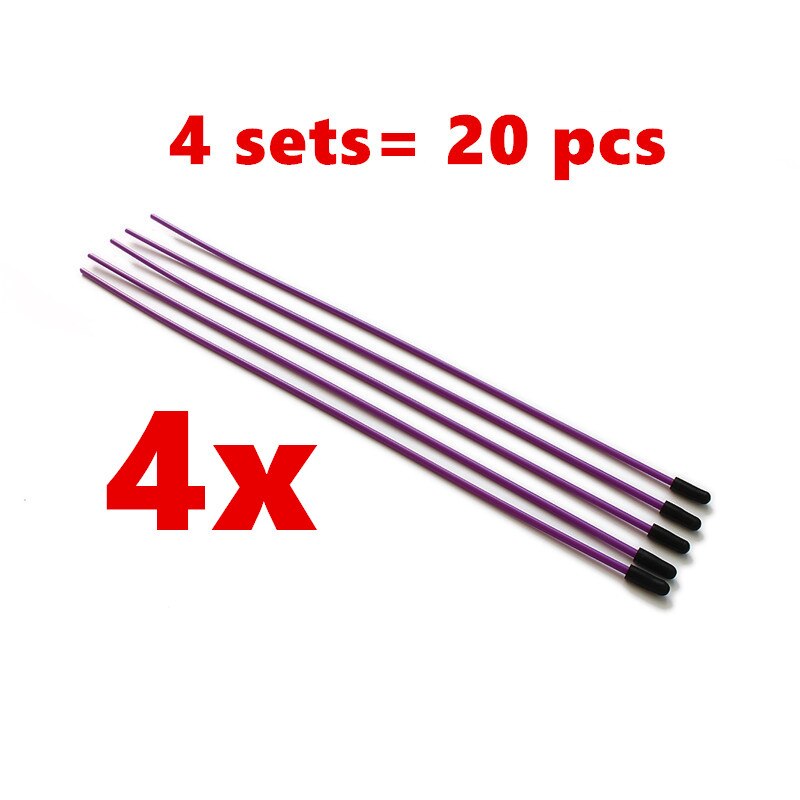 Tube récepteur d&#39;antenne en plastique, 300mm, avec capuchon pour récepteurs 2.4ghz, pièces de bateau pour voiture 1/5 1/8 1/10 RC, 5/20 pièces: purple 4 set