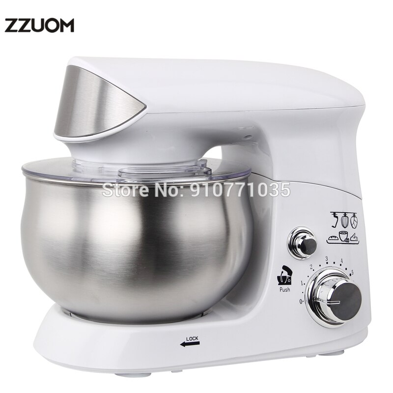ZZUOM 6-Speed Chef Kitchen Mixing Flour Mixer Machine 220V Stand Mixer With Beater, Dough Hook And Egg Whisk