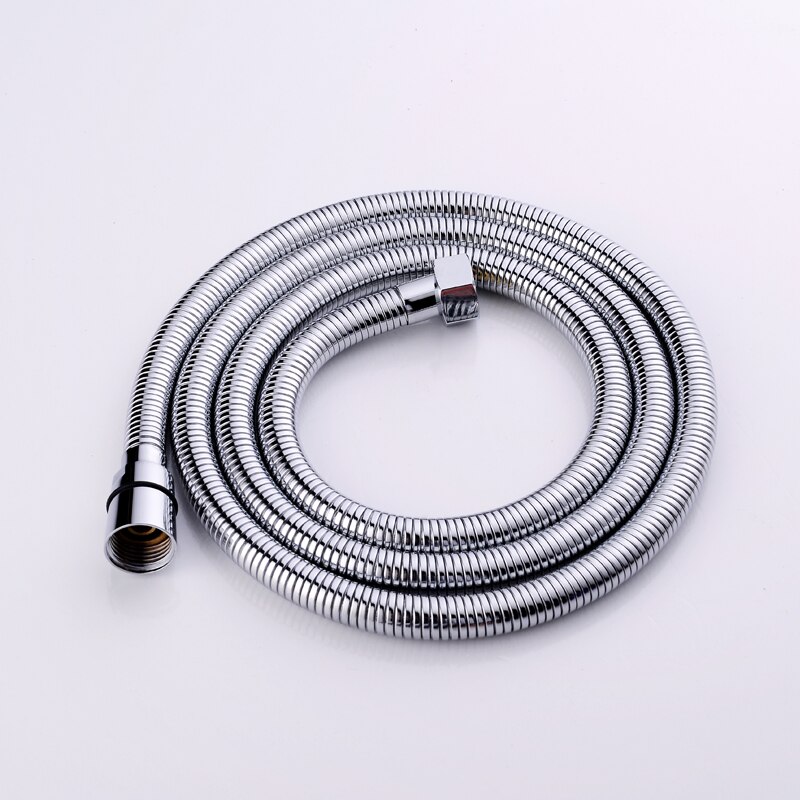 Square Solid Brass Chrome Hand Held Shower Head With Wall Connector and Stainless Steel Shower Hose