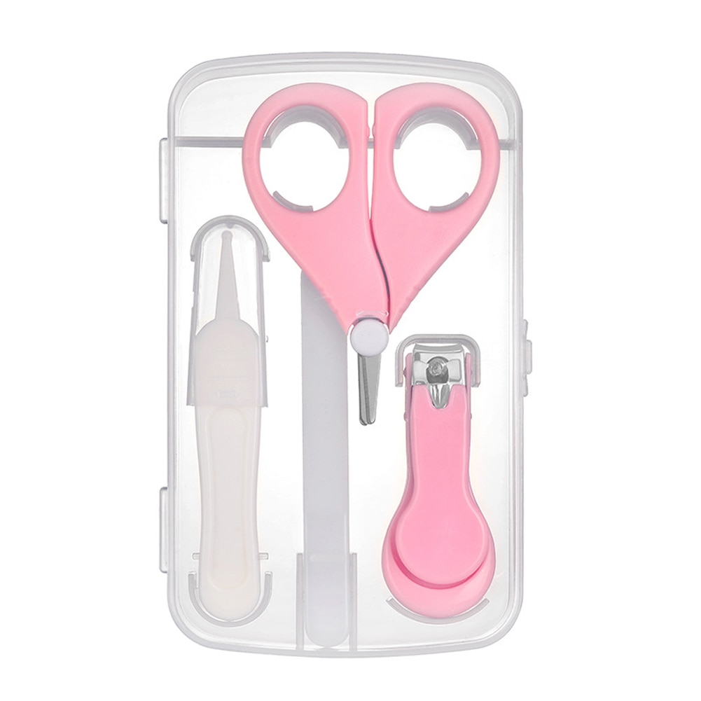 Pince de Booger de fichier de ciseaux de tondeuse ergonomique sûre pour le bébé -né ensemble de soins des ongles avec boîte de rangement toilettage outils de manucure