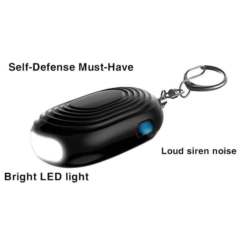 Alarmes personnelles de sécurité 120DB, alarme personnelle porte-clés avec sirène de lampe de poche