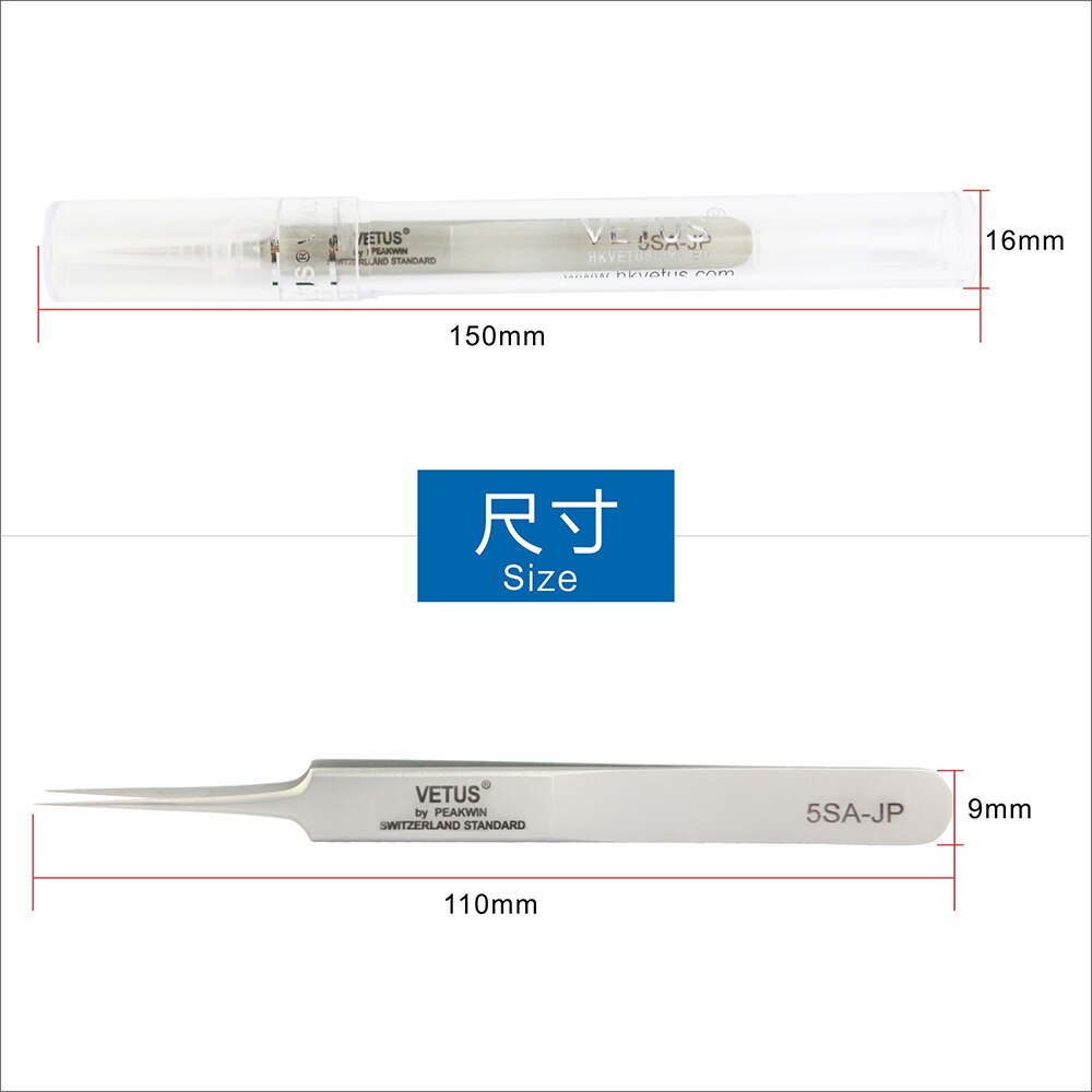 Pince à épiler sunshine vetus 5sa-jp 7sa- jp ss-jp de précision en acier inoxydable, outils de réparation pour téléphones portables et ordinateurs