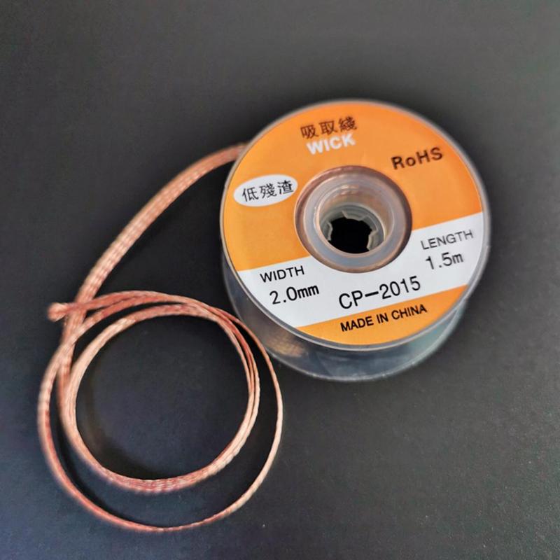 Mecha para soldar trenza de desoldar, de 2mm, 2,5mm, 3,5mm de ancho, 1,5 M de longitud, mecha para removedor de soldadura, cable de plomo, herramienta de reparación de BGA de flujo