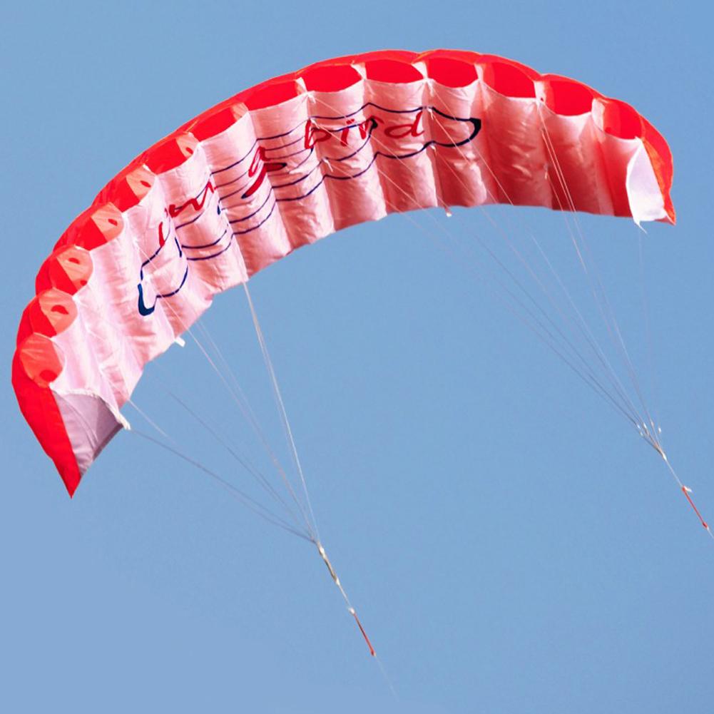 Parachute en arc-en-ciel pour plein air, jouet amusant, double ligne Stunt parapente, cerf-volant de sport et de plage, pour enfant, plongée en ciel