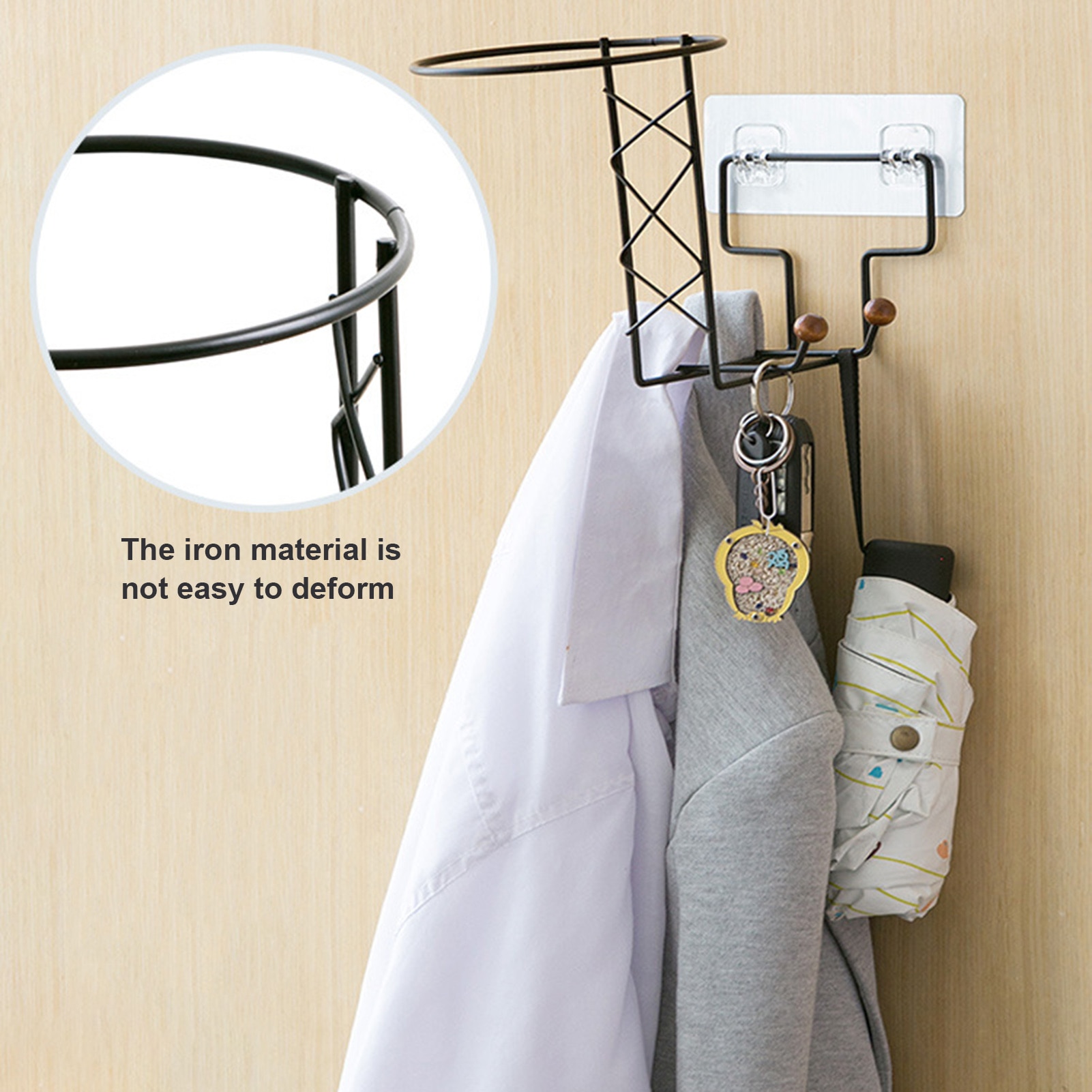 Bicycle Helmet Rack Free Perforated Motorcycle Hanger Multifunctional Wall-mounted Hat Storage Rack Without Trace Paste Coat Rac