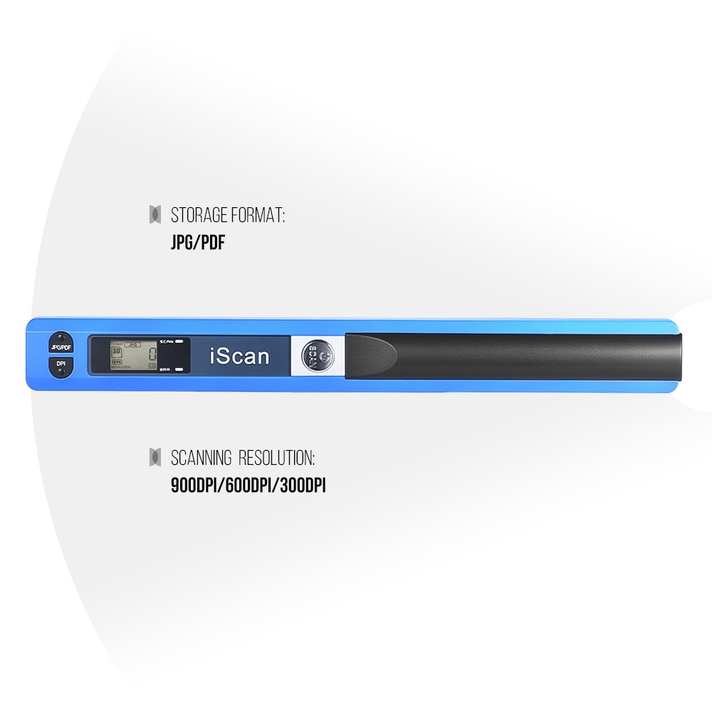 Tragbare Handheld Wand Wireless-Scanner A4 Größe 900DPI JPG/PDF Formiat LCD Display mit Schutz Tasche für Business dokument